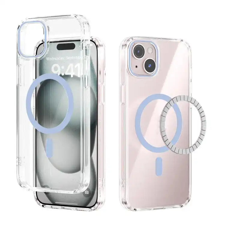 ABEEL MagSafe Magnetic Color Ring Anti-scratch Transparent Phone Case