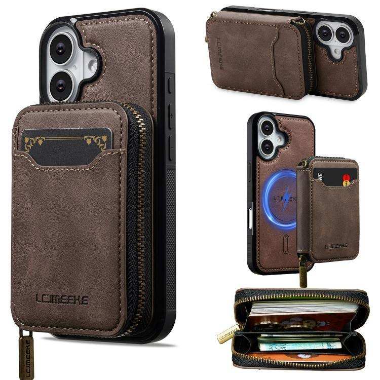 LC.IMEEKE L6 Series Zipper Card Bag MagSafe Magnetic Phone Case LC.IMEEKE