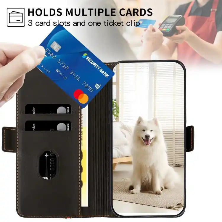 Side Buckle S Curve Leather Phone Case