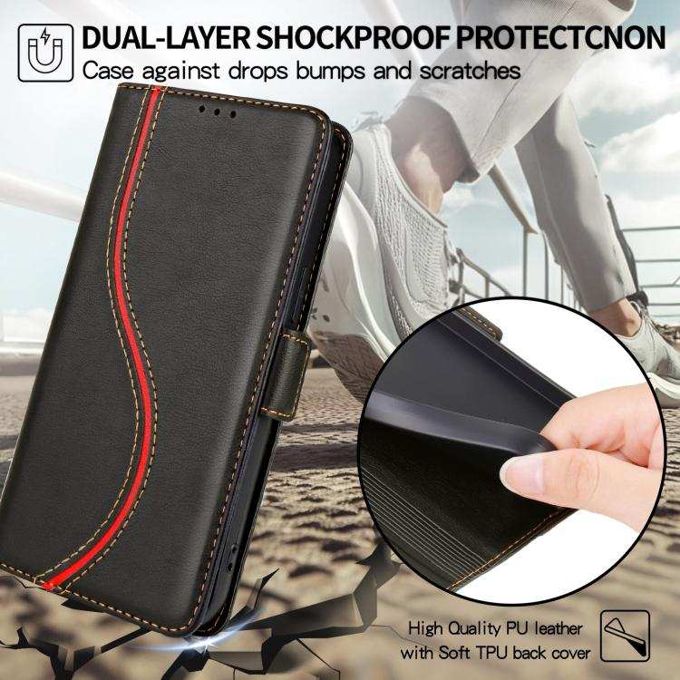 Side Buckle S Curve Leather Phone Case