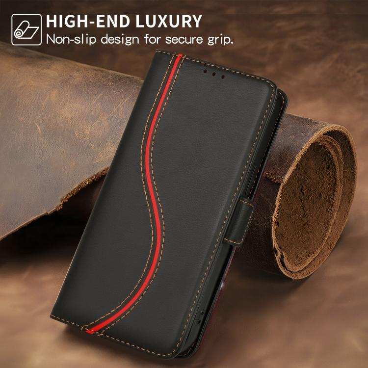 Side Buckle S Curve Leather Phone Case
