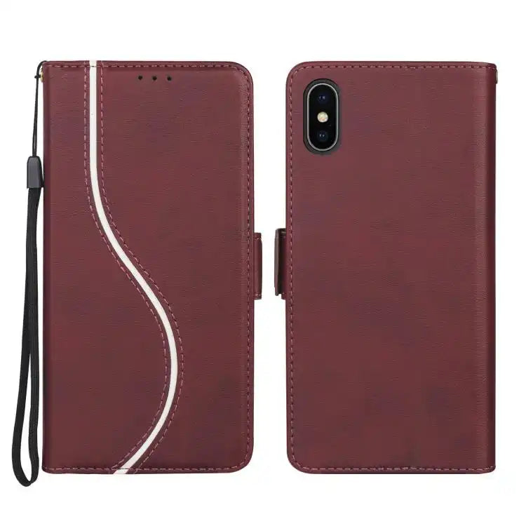 Side Buckle S Curve Leather Phone Case