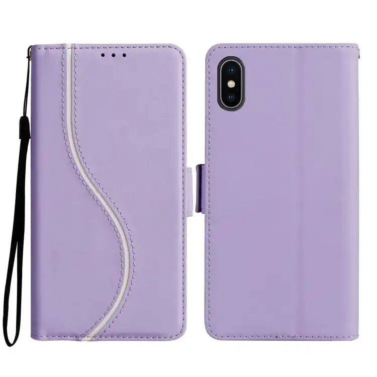 Side Buckle S Curve Leather Phone Case