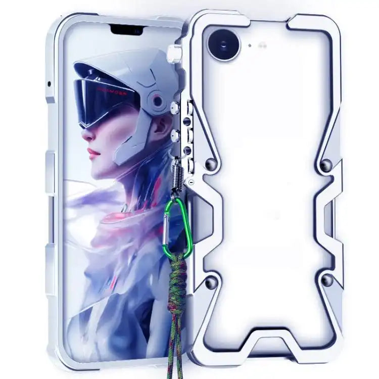 Trigger Design Hollow Metal Frame Phone Case with Lanyard