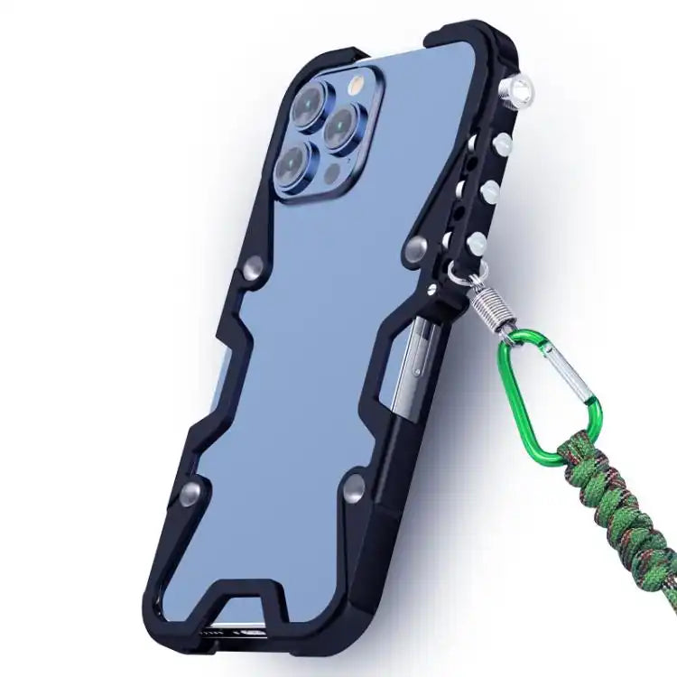 Trigger Design Hollow Metal Frame Phone Case with Lanyard