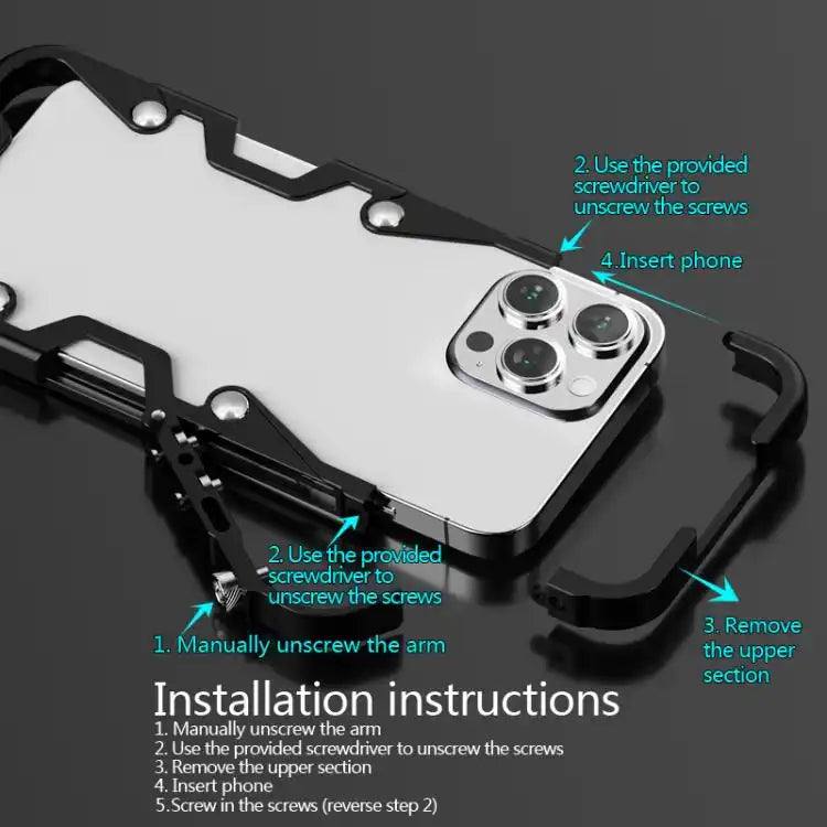 Trigger Design Hollow Metal Frame Phone Case with Lanyard