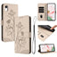 Lotus Embossed Leather Phone Case with Lanyard