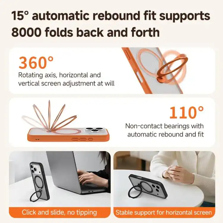 ZGA 360 Pivot Holder Magsafe PC Hybrid TPU Phone Case