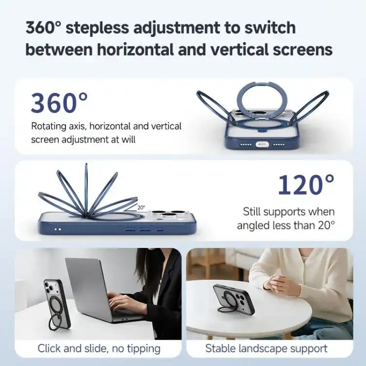 ZGA Feitian 360 Rotation Holder Magsafe PC Hybrid TPU Phone Case