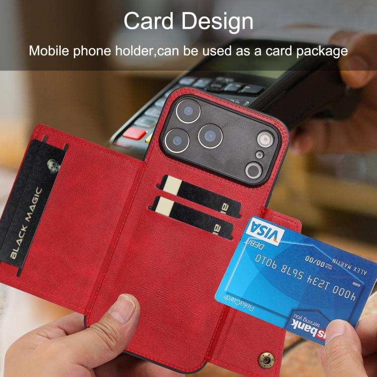 Double Buckle Card Slots Magnetic Phone Case
