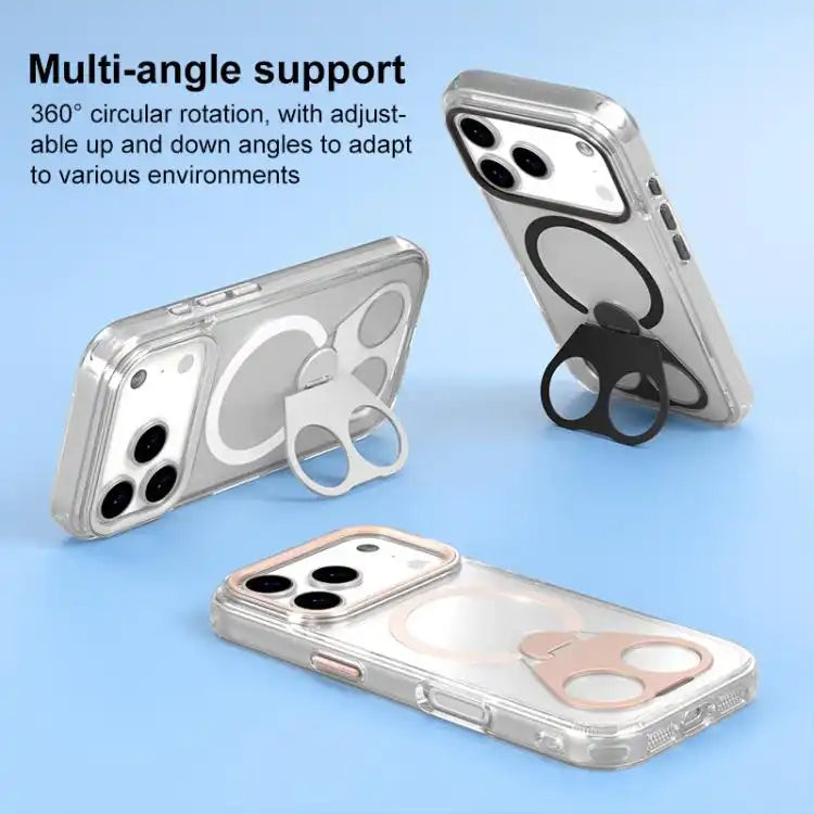 High Transparent MagSafe TPU Phone Case with 360 Degrees Rotating Ring Holder