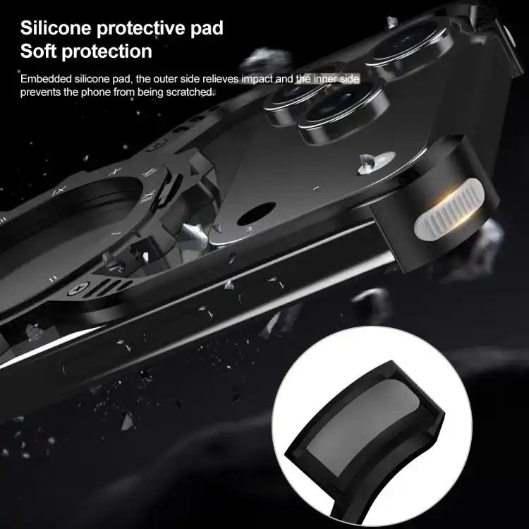 Mechanical Gear MagSafe Holder Borderless Metal Phone Case