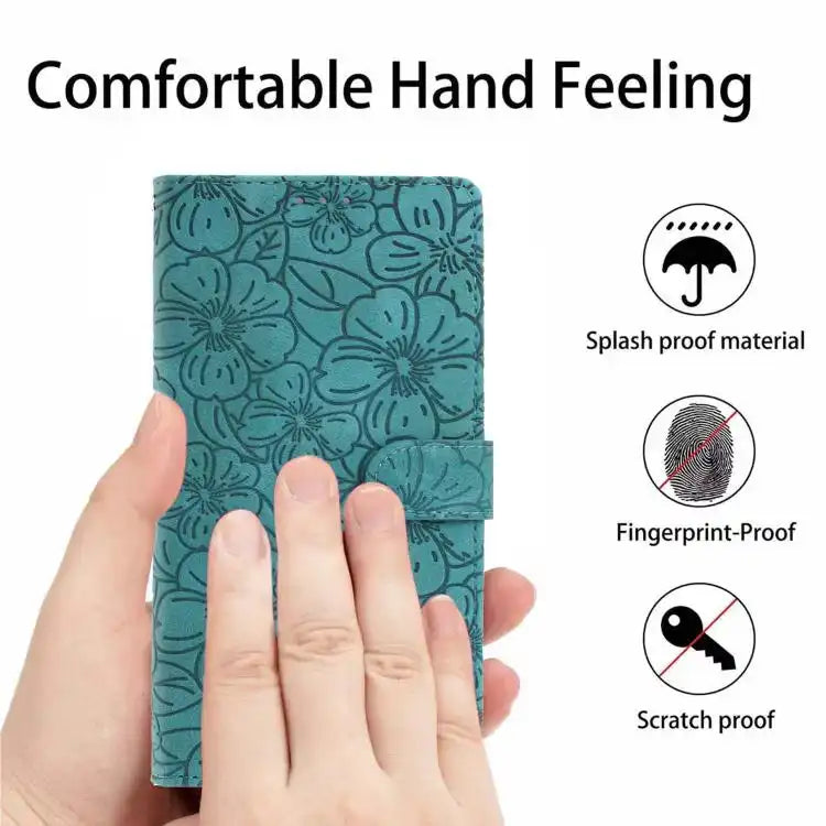 Cherry Blossoms Embossed Leather Phone Case