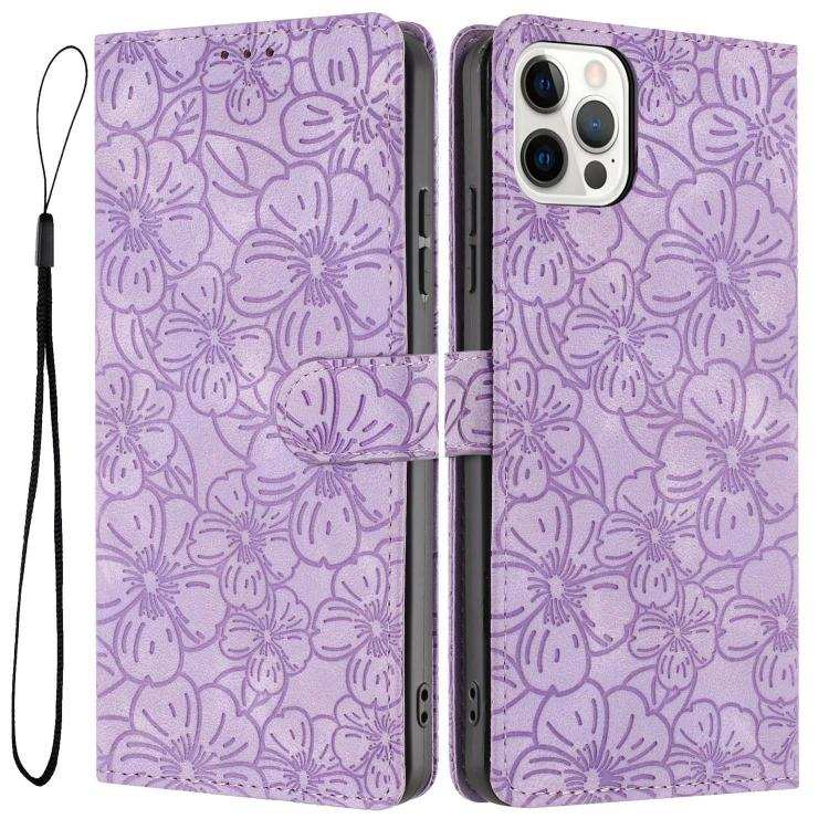 Cherry Blossoms Embossed Leather Phone Case