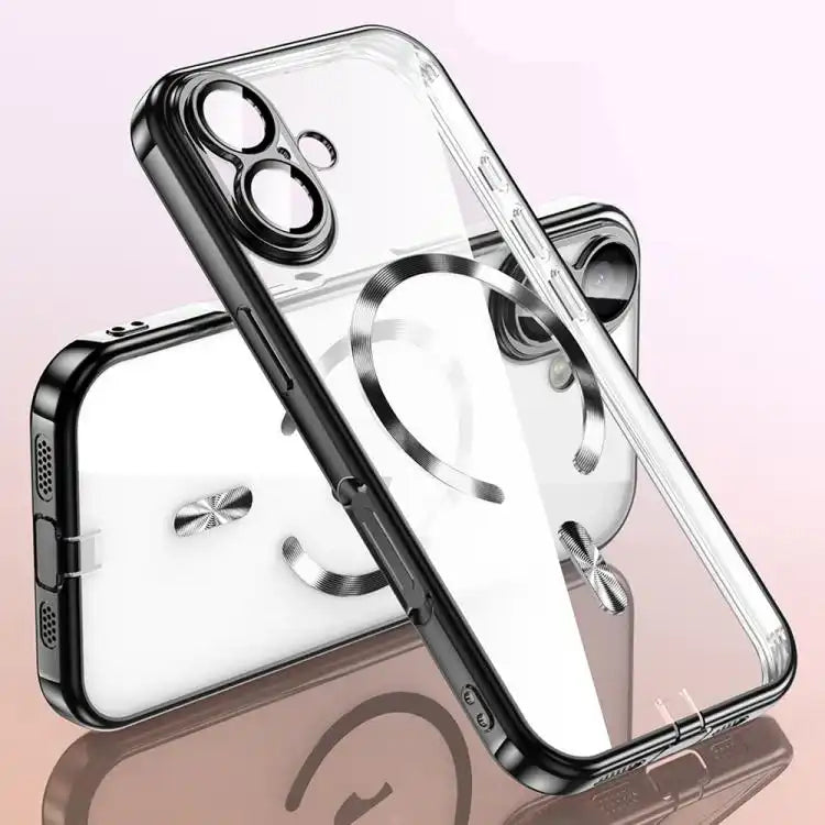 Plating Paint TPU MagSafe Phone Case with Dust Plug & Lens Film