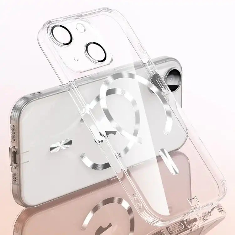 Plating Paint TPU MagSafe Phone Case with Dust Plug & Lens Film