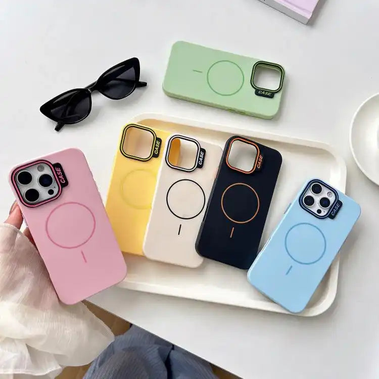 Large Hole Solid Color Frame CESA Fine Ring Magsafe Phone Case