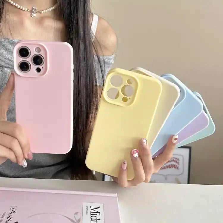 Precision Hole Camera Frame Solid Color Phone Case