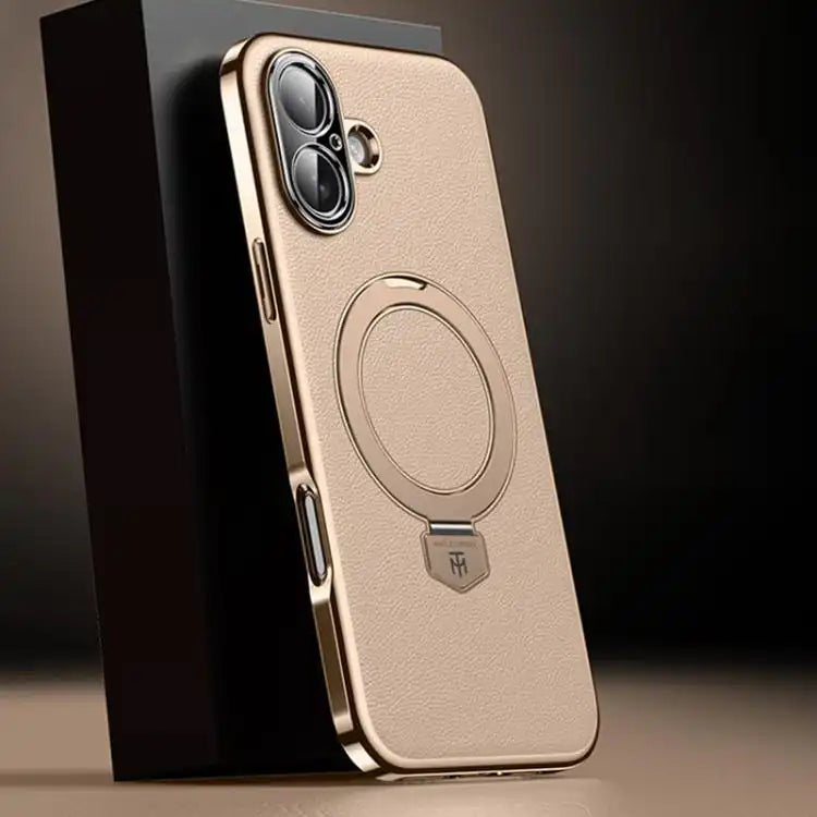 Plain Leather MagSafe Holder Phone Case