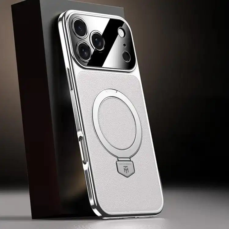 Plain Leather MagSafe Holder Phone Case
