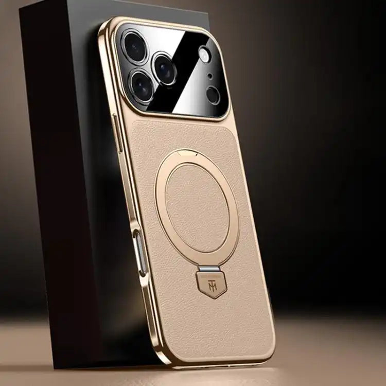 Plain Leather MagSafe Holder Phone Case