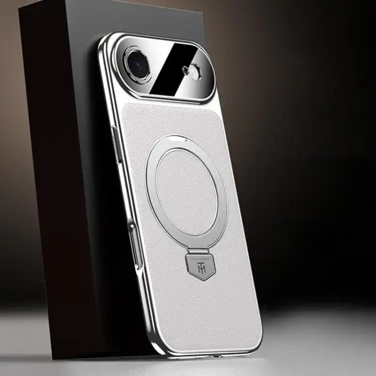 Plain Leather MagSafe Holder Phone Case