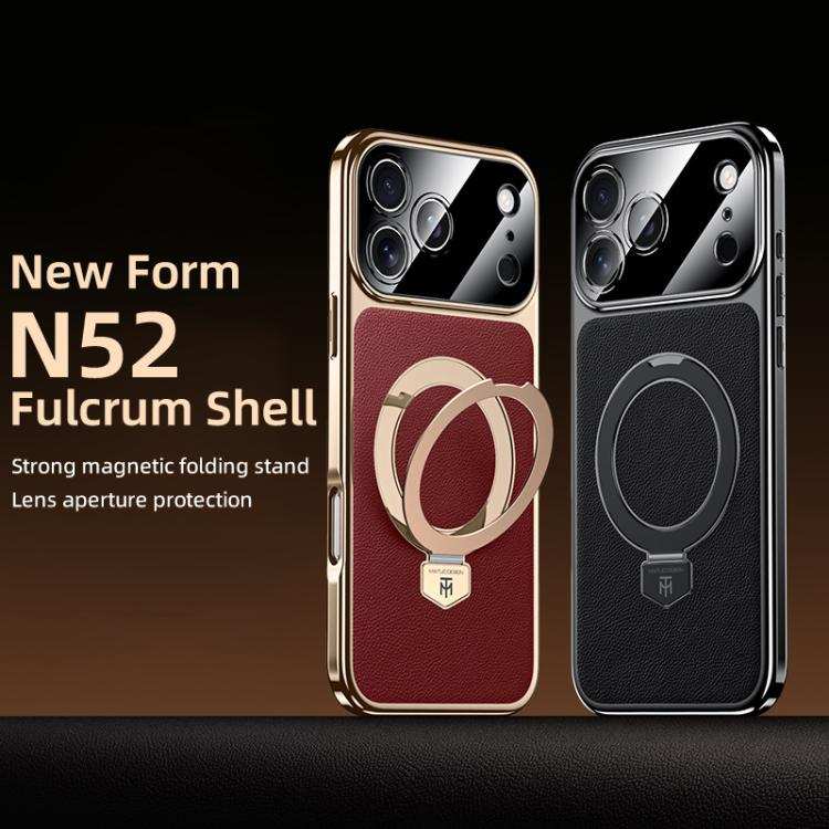 Plain Leather MagSafe Holder Phone Case