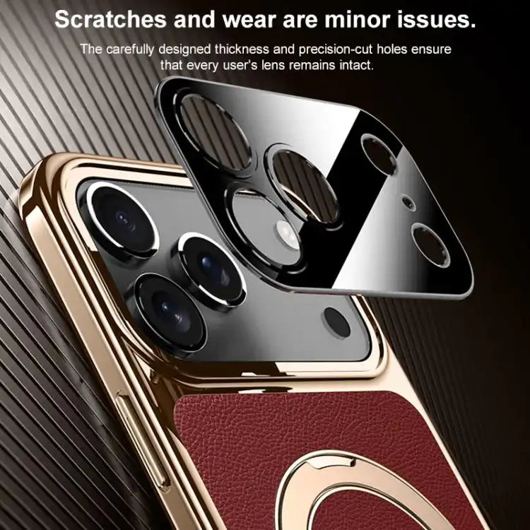 Plain Leather MagSafe Holder Phone Case