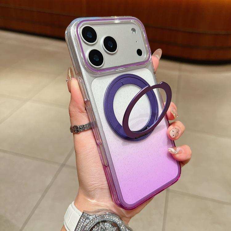 Transparent Gradient 360 Degree Rotation Holder MagSafe Phone Case
