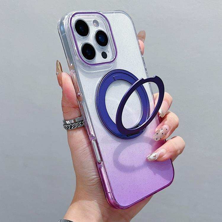 Transparent Gradient 360 Degree Rotation Holder MagSafe Phone Case