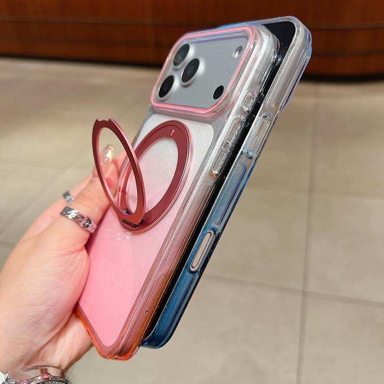 Transparent Gradient 360 Degree Rotation Holder MagSafe Phone Case