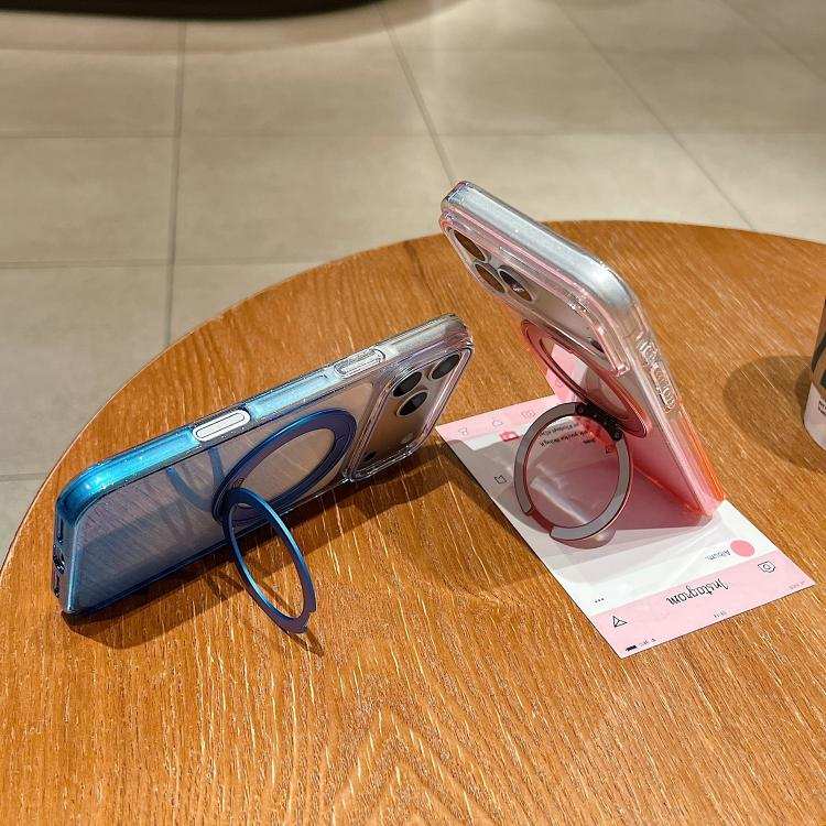 Transparent Gradient 360 Degree Rotation Holder MagSafe Phone Case