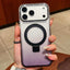 Transparent Gradient Metal Ring Holder MagSafe Phone Case