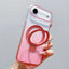 Transparent Gradient Metal Ring Holder MagSafe Phone Case