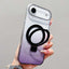 Transparent Gradient Metal Ring Holder MagSafe Phone Case