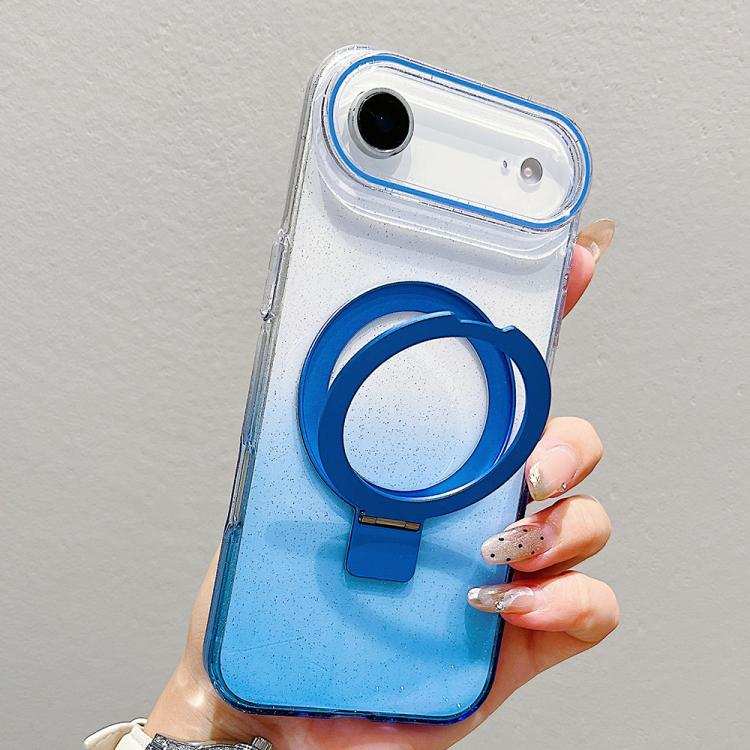 Transparent Gradient Metal Ring Holder MagSafe Phone Case
