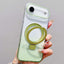 Transparent Gradient Metal Ring Holder MagSafe Phone Case