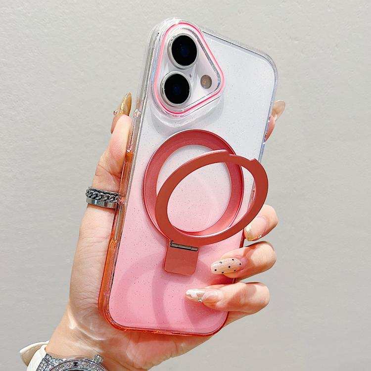 Transparent Gradient Metal Ring Holder MagSafe Phone Case