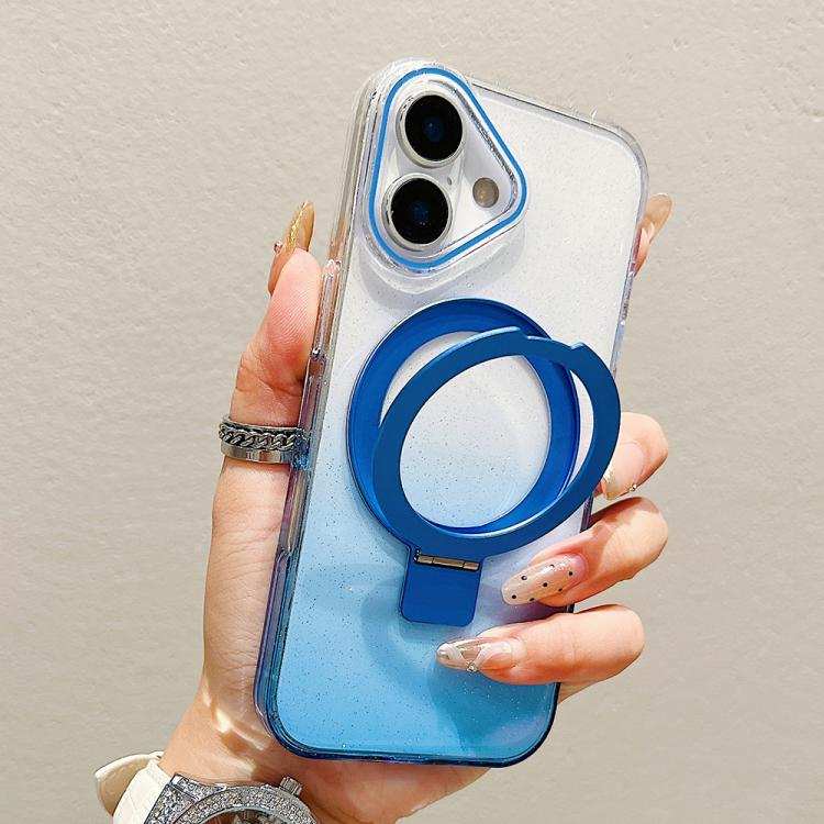 Transparent Gradient Metal Ring Holder MagSafe Phone Case