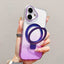 Transparent Gradient Metal Ring Holder MagSafe Phone Case