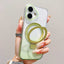 Transparent Gradient Metal Ring Holder MagSafe Phone Case