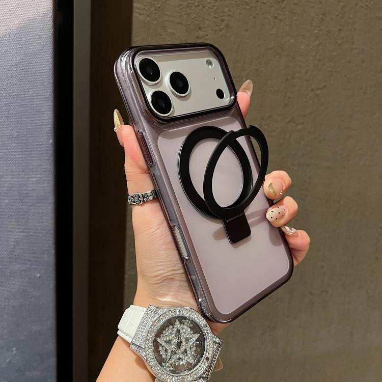 Transparent Colorful Metal Ring Holder MagSafe Phone Case