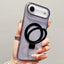 Transparent Colorful Metal Ring Holder MagSafe Phone Case