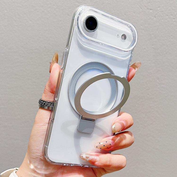 Transparent Colorful Metal Ring Holder MagSafe Phone Case