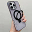 Transparent Colorful Metal Ring Holder MagSafe Phone Case