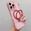 Transparent Colorful Metal Ring Holder MagSafe Phone Case