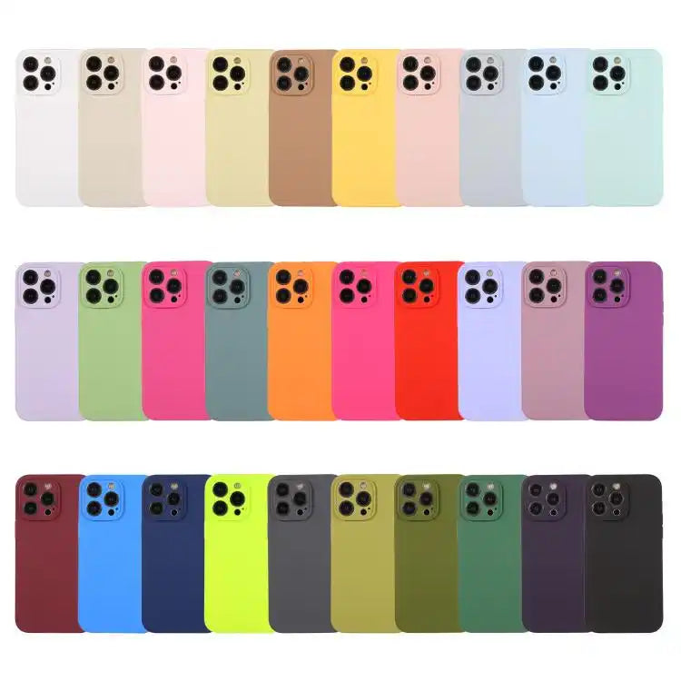Pure Color Liquid Silicone Fine Pore Phone Case