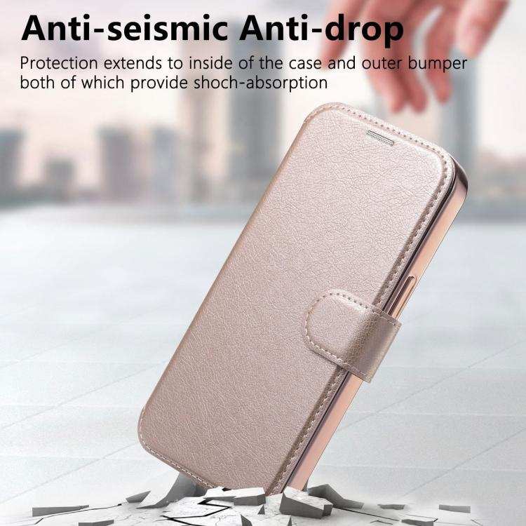 Splitable Electroplated MagSafe RFID Anti-theft Leather Phone Case with Lens Film