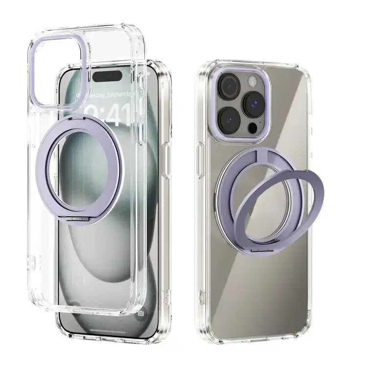 ABEEL MagSafe Q-LUCK Pivot Bracket Transparent Phone Case