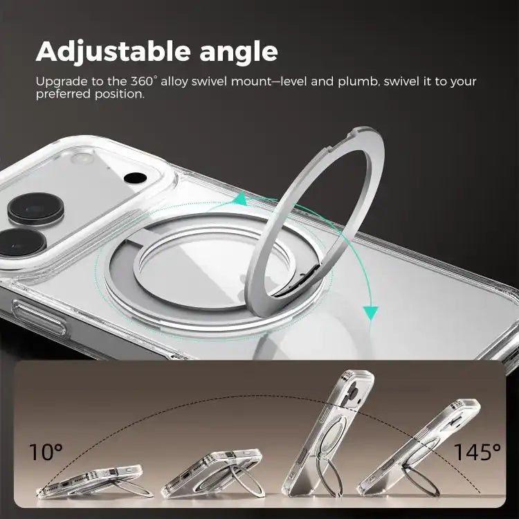 ABEEL MagSafe Q-LUCK Pivot Bracket Transparent Phone Case